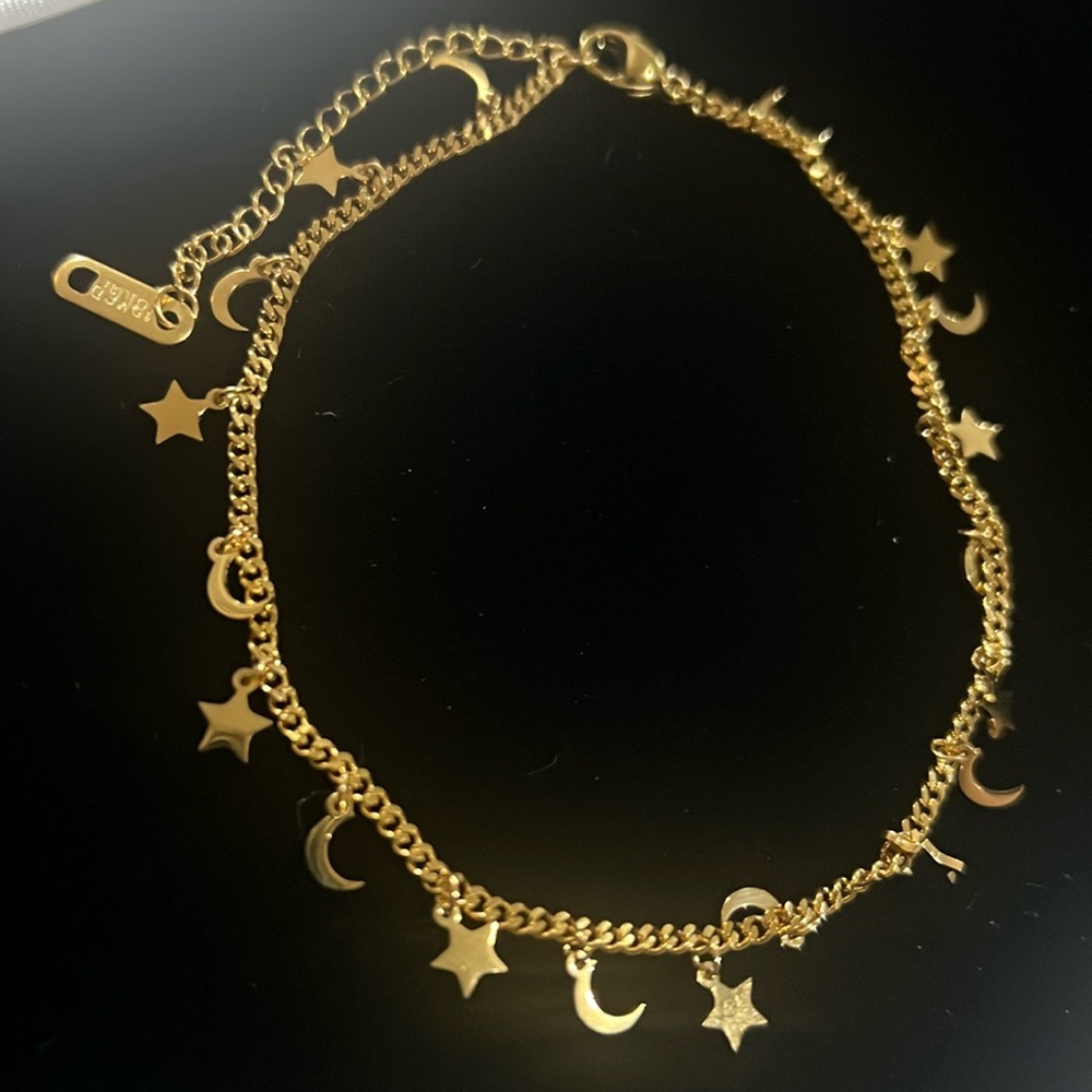 18k GP Anklet moons and stars new in packaging 8-10 inch multiple available